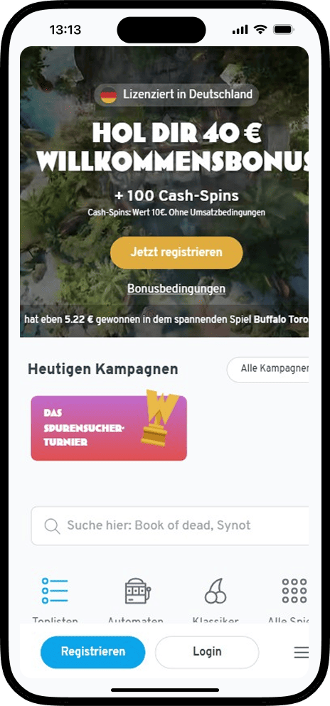 Wunderino Casino Homepage